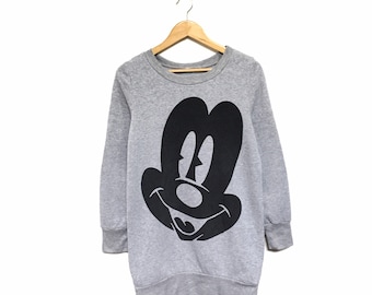 Rare! Mickey Mouse Cartoon Disney Minnie Mouse Big Logo Crewneck Sweatshirt Hoodies Jumper Pullover Spellout Style Fashion / Size Medium