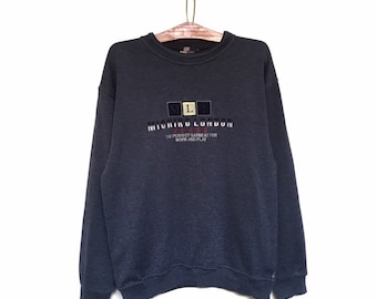 Michiko London Jeans Big Spell Out Logo Embroidery Rare Crewneck Sweatshirt Jumper / Size Large