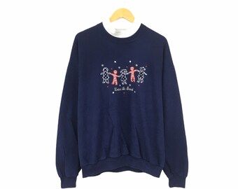 Sällsynt! United We Stand Endless Designs Stor Logotyp Broderad Spellout Vintage 90-tals USA Crewneck Sweatshirt Tröja Mode / Storlek XLarge