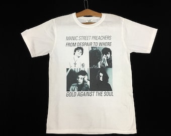 Rare! Manic Street Preachers Gold Against The Soul Band Tees Tour Tees UK Band Britpop Britrock / Size Medium