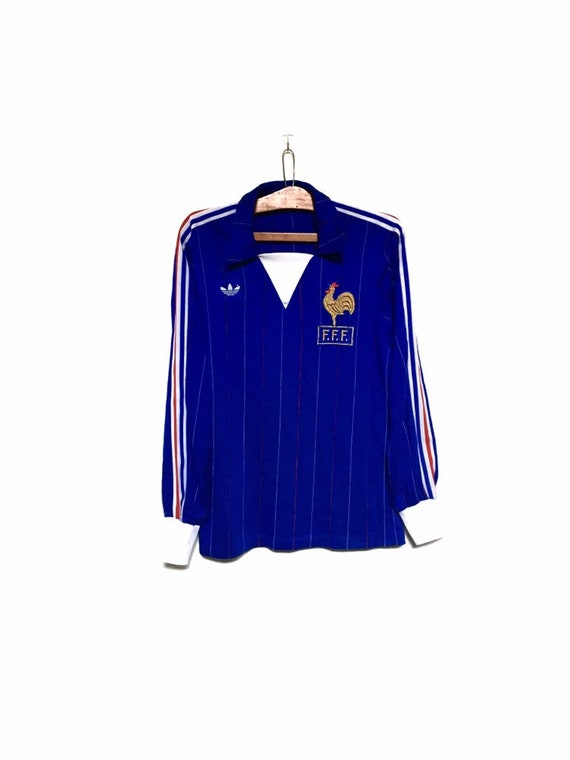 Vintage Rare 80s Adidas France Jersey Deadstock C… - image 1