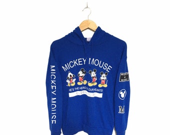 Rare! Mickey Mouse Cartoon Disney Minnie Mouse Big Logo Hoodies Crewneck Sweatshirt Jumper Pullover Spellout Style Fashion / Size Medium