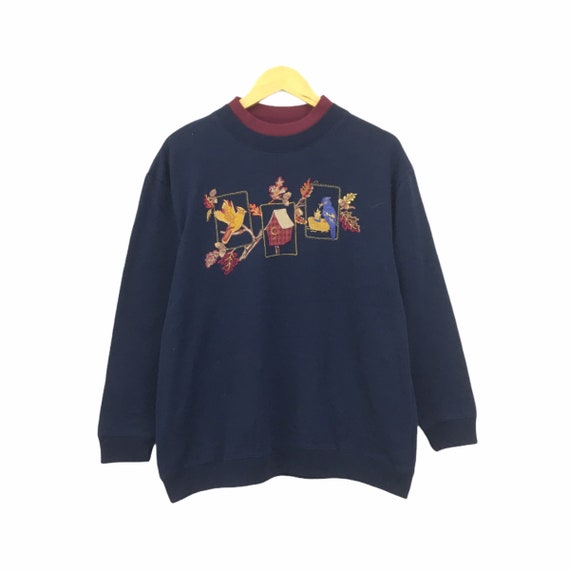 Vintage 90s MORNING SUN Crewneck Sweatshirt Big Logo Spell Out Maple Leaf Canada Pullover  Fashion Style  Streetwear  Medium Size