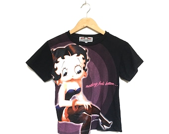 Selten ! Betty Boop nichts fühlt sich besser an über Druck Vintage Cartoon T-Shirt Film Cartoon Stil Mode / Größe Medium