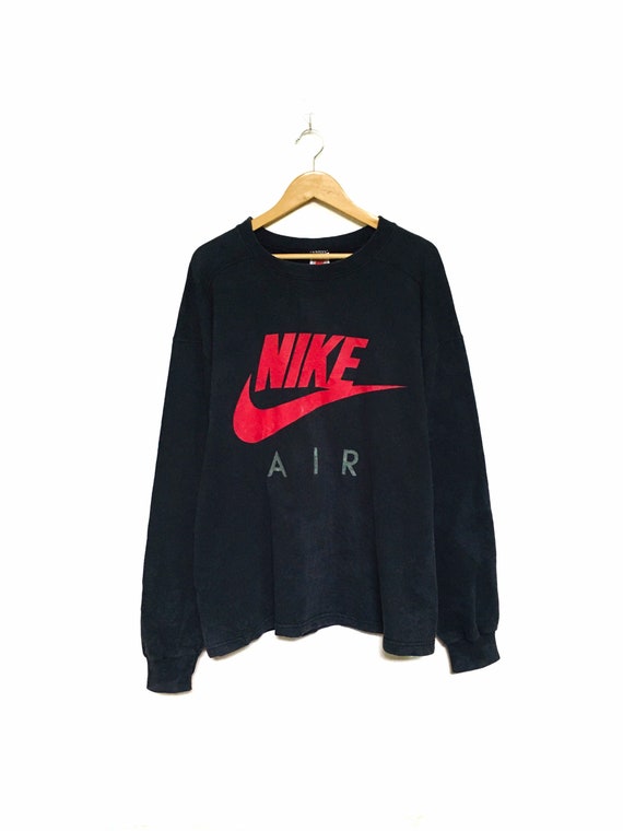 Nike Air crew neck sweatshirt in black/white