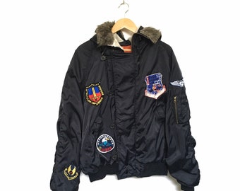 【USA製】90s VINTAGE B-15D （Ｓ） Fire! Vintage 90s B-15D US Air Force Alpha Industries Bomber