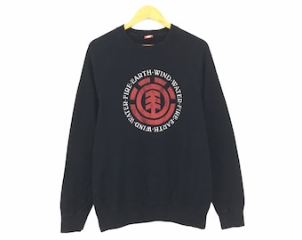 Rare! Water Fire Earth Wind Big Logo Spellout Vintage Crewneck Sweatshirt Jumper Pullover Sweater Brand Design Style Fashion / Size Medium