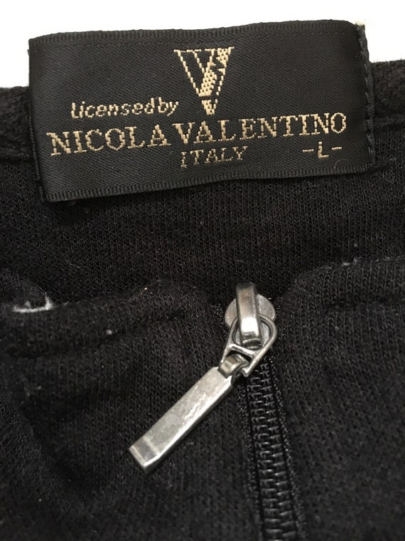 Rare! Nicola Valentino Italy Big Logo Embroidery Sweatshirt Half