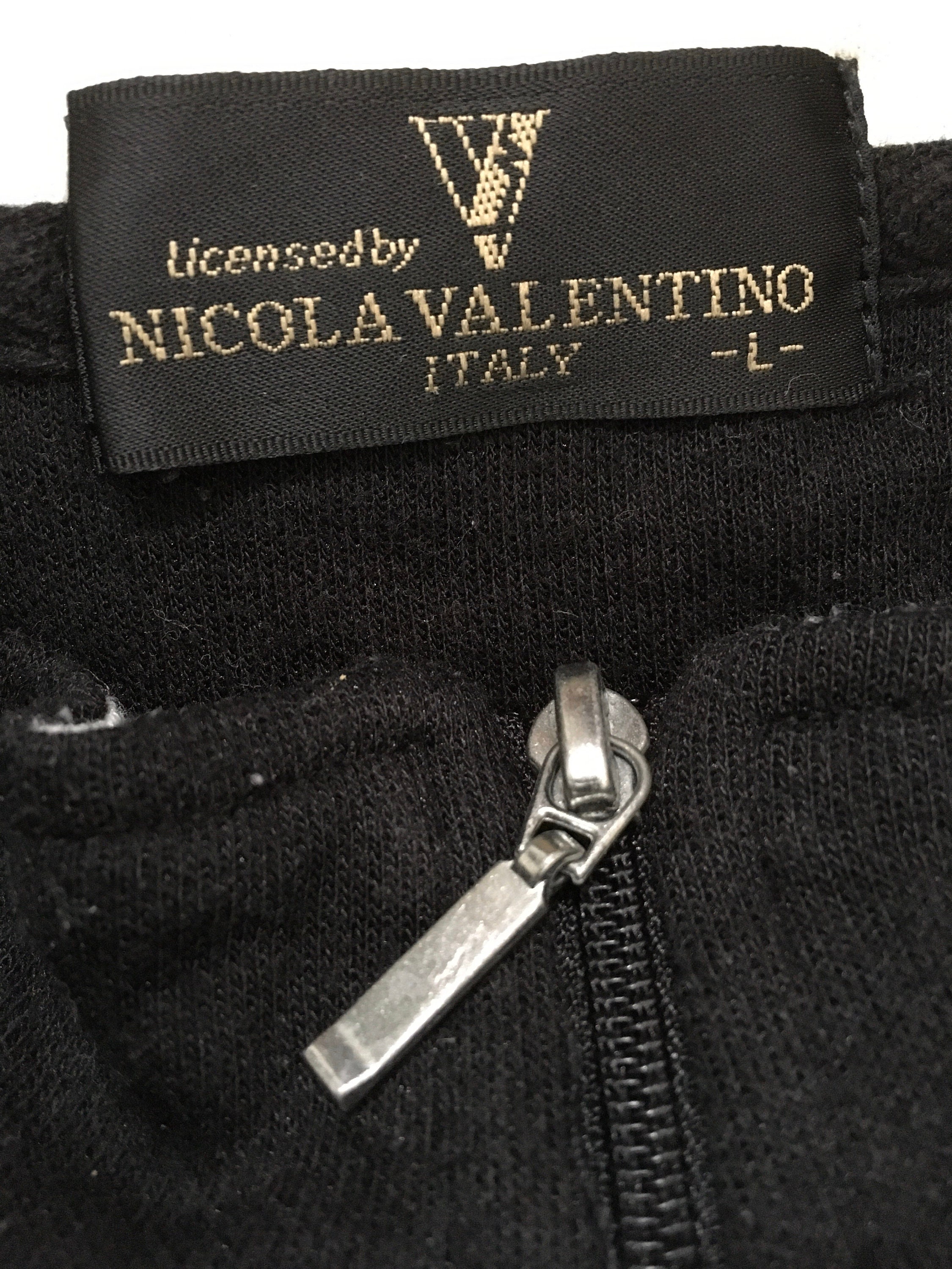 Rare! Nicola Valentino Italy Big Logo Embroidery Sweatshirt Half