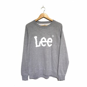 Rare! 90s Lee Big Logo Embroidery Spellout Vintage Crewneck Sweatshirt Jumper Pullover Lee Brand Made In USA Style Fashion / Size Large