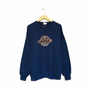 Rare! Rude Boy Nyc Stylee Big Logo Embroidery Spellout Crewneck Sweatshirt Jumper Pullover Vintage Style Fashion Streetwear / Size X Large