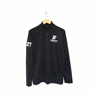Rare! Nike 27 Binghamtan Softball Half Zip Big Logo Embroidery Spellout Crewneck Sweatshirt Jumper Turtleneck Pullover Sportswear / Size L