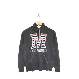 Rare! M California Authentic Garment Big Logo Spellout Hoodies Sweatshirt Pullover Vintage California USA / Size Medium