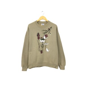 レア！No Cats Meow Jerzees ビッグロゴ ビンテージ クルーネック スウェットシャツ ジャンパー プルオーバー スペルアウトスタイル ファッション ストリートウェア デザイナー / サイズ L