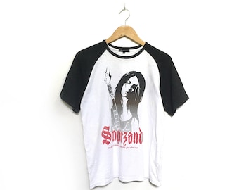 Rare! An Electric Guitar And The Girl Who Run Smprzand Big Logo Women Spellout Vintage Fashion Music Style Guitar / Size Medium