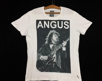 Tee shirt homme evolution Rock AC/DC humour human rock music Angus young ACDC 