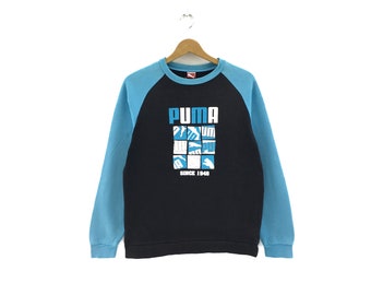 Rare! Puma Sportswear Big Logo Embroidery Crewneck Sweatshirt Jumper Pullover Spellout Vintage Style Fashion Streetwear / Size Medium