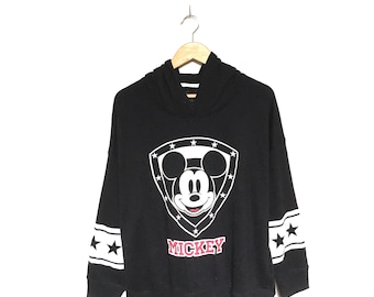 Selten ! Micky Maus Minnie Maus Disney Star Cartoon Big Logo Hoodies Pullover Spellout Vintage / Größe X Large