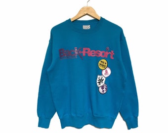 Rares ! Back Resort Surf Sweat-shirt ras du cou avec broderie grand logo Pulls à capuche Vintage Style surf/Taille L