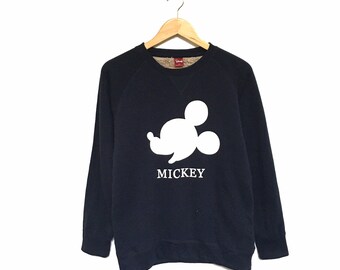 Rare! Mickey Mouse Cartoon Disney Minnie Mouse Big Logo Crewneck Sweatshirt Hoodies Jumper Pullover Spellout Style Fashion / Size Medium