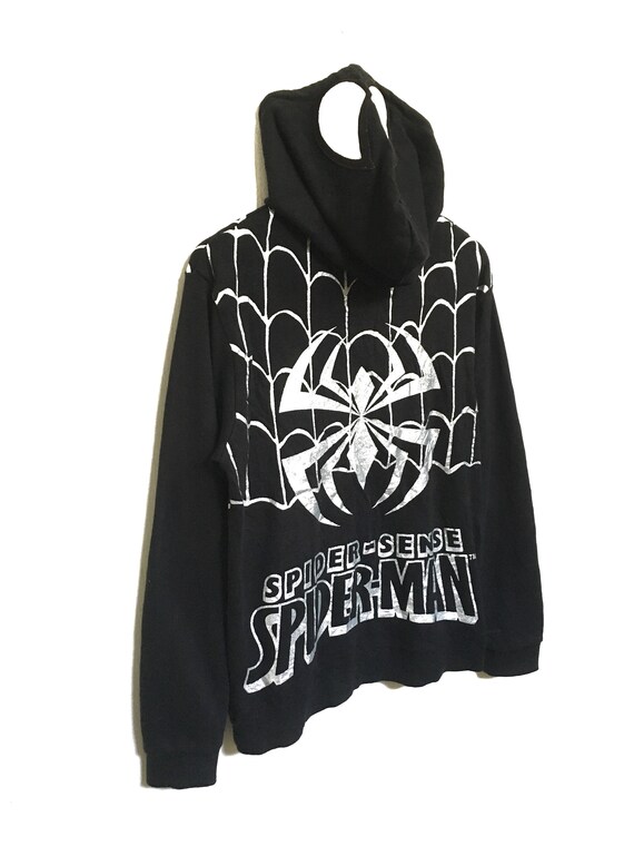 Felpa Con Cappuccio Uomo SPIDER-MAN Game Logo, Colore Nero/grigio, Vestibilità Regular, Maniche Standard, Materiali Resistenti. Prodotto Ufficiale Marvel, Esclusiva EMP.