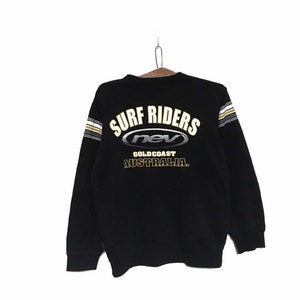 Rare! Nev Surf Riders Surfboards Big Logo Embroidery Vintage Crewneck Sweatshirt Jumper Pullover Spellout Style Fashion Surf / Size Small