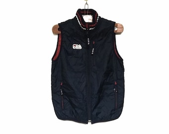 Rare!! Fila Small Logo Embroidery Vest / Adidas Nike Fila Sportswear / Size Medium