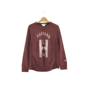 ¡Excepcional! Sudadera Champion Harvard LAW de tejido inverso, estilo vintage de los 90, con cuello redondo y logo grande, estilo urbano vintage, ropa deportiva/Talla M