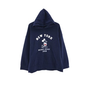 Rare! Mickey Mouse New York Cartoon Disney Minnie Mouse Big Logo Hoodies Crewneck Sweatshirt Jumper Pullover Style Fashion / Size Large