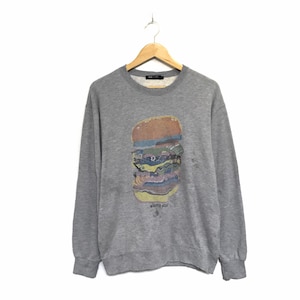 Rares ! Beams Heart Burger Big Logo Spellout vintage Sweat-shirt ras du cou pull-over Style mode Streetwear/Taille Large