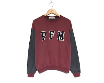 Rare! Person’s For Men PFM Made In Japan Big Logo Vintage Japanese Brand Crewneck Sweatshirt Jumper Pullover Style Fashion / Size Large
