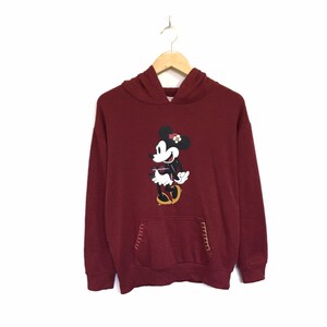 Rare! Minnie Mouse Mickey Mouse Disney Cartoon Big Logo Hoodies Sweatshirt Pullover Spellout Vintage Disney / Size Large