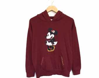 ¡Excepcional! Sudadera con capucha de Minnie Mouse, Mickey Mouse, Disney, con logo grande, estilo vintage, talla grande.