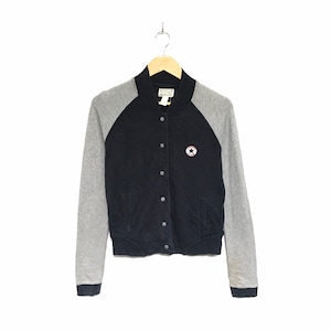 Rare! Converse All Star USA Chuck Taylor Small Logo Embroidery Spellout Varsity Jacket Pullover / Size Small