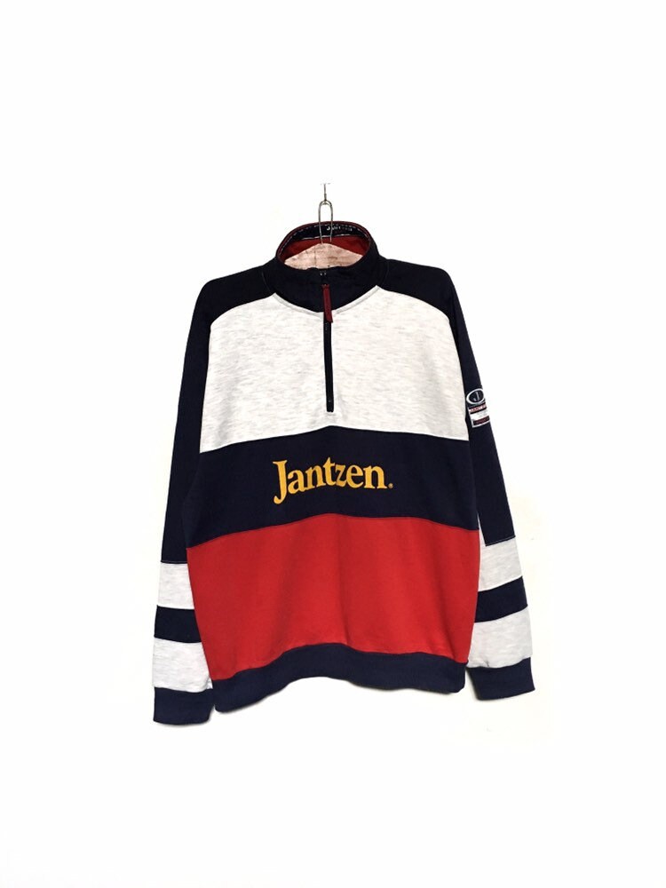 Rare! Vintage JANTZEN International Sports Club Half Zip Big