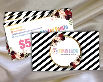 Marketing kit,Custom Roeing in the wild, Striped Floral Flower, Branding kit, Branding, Marketing for Consultant | MKRI_03