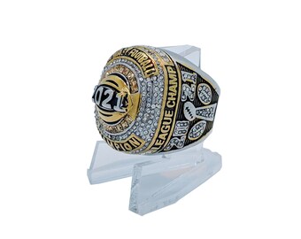 Anello del campionato di fantasy football 2021 con vetrina ad - Main Image