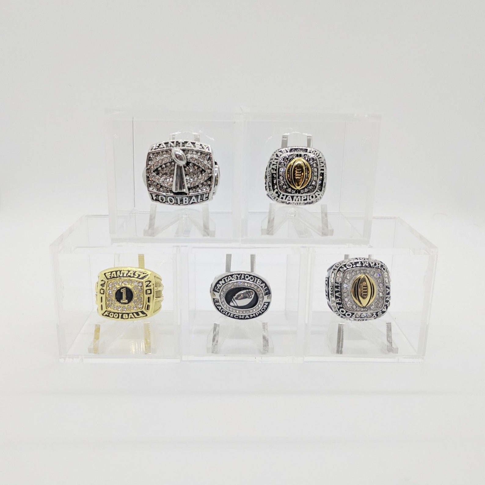 Championship Ring Display Case Box Clear Stand Holder Cube Etsy