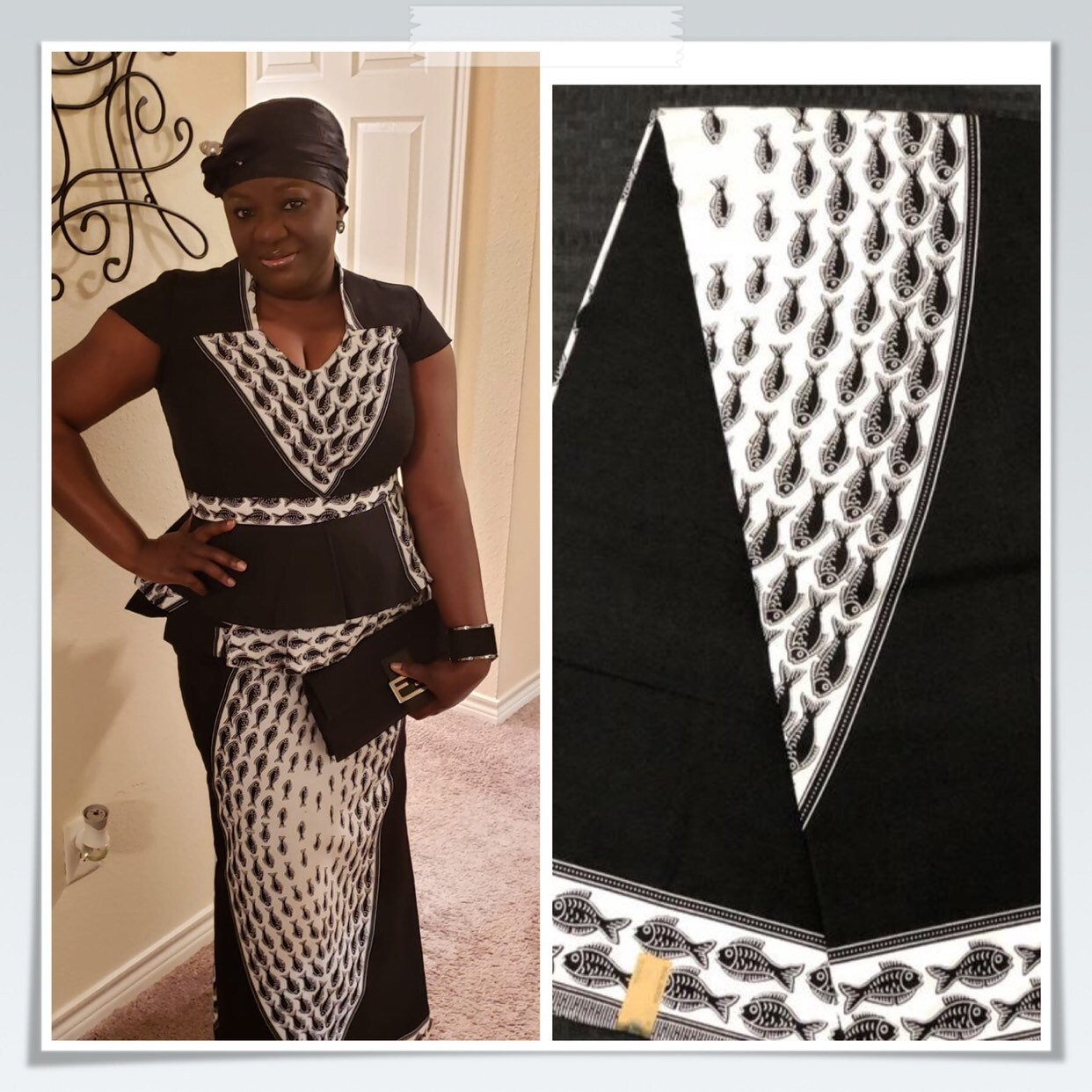 black and white ankara dress