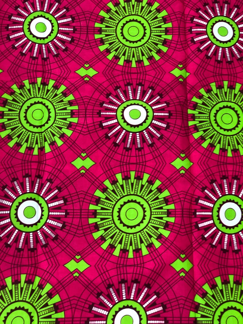 Ak20 african fabric per yard Pink Green African Wax print Ankara African Cloth Material Ghana Nigeria Fabric