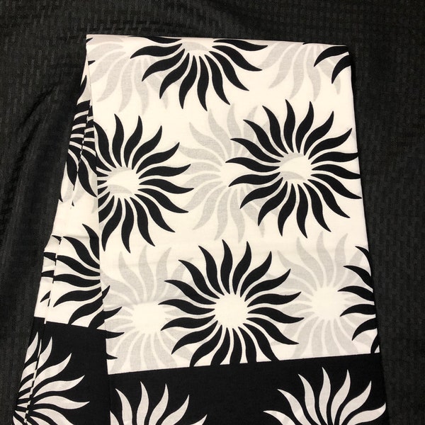 BW11 impresión africana cortada a medida blanco negro floral ankara / tela étnica / tela tradicional / almohada de decoración del hogar / paño de muñeca / costura