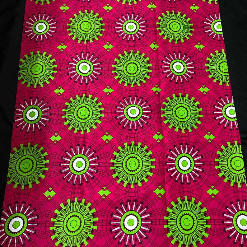 Ak20 african fabric per yard Pink Green African Wax print Ankara African Cloth Material Ghana Nigeria Fabric