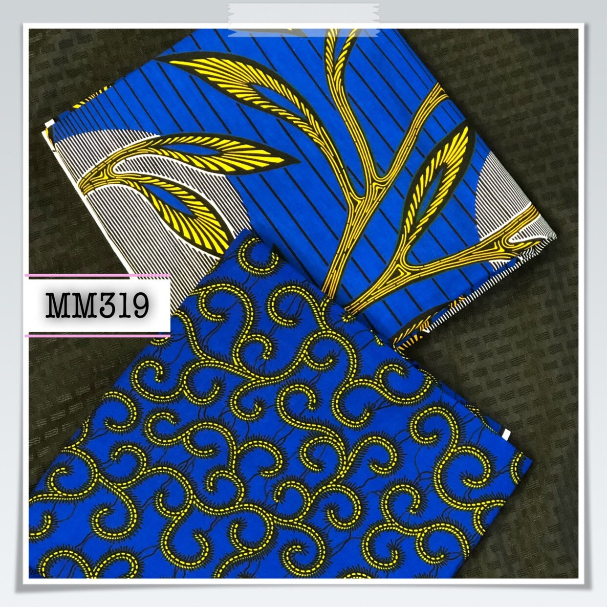 Mm319 3 Yds Each Royal Blue Yellow Mix And Match African Wax
