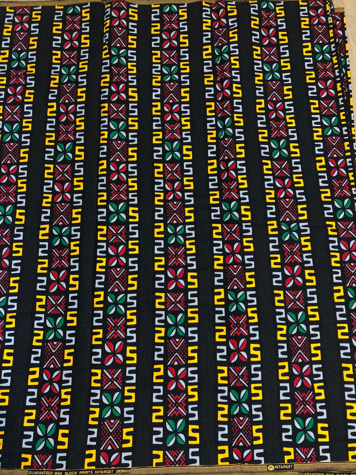 MC126 mud cloth African fabric by yard White/ yellow black Etsy