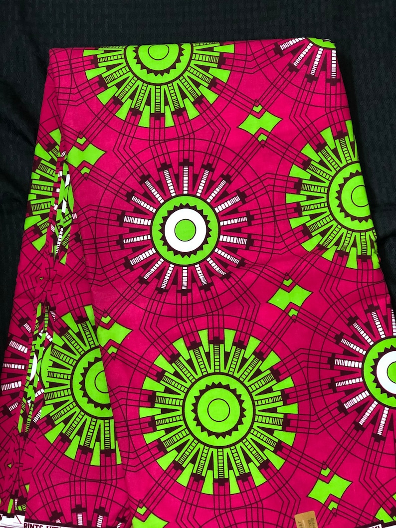 Ak20 african fabric per yard Pink Green African Wax print Ankara African Cloth Material Ghana Nigeria Fabric