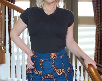 Ankara knee length pencil african fabric skirt / ethnic skirt / dashiki skirt / women wear/Ankara/African wax print skirt
