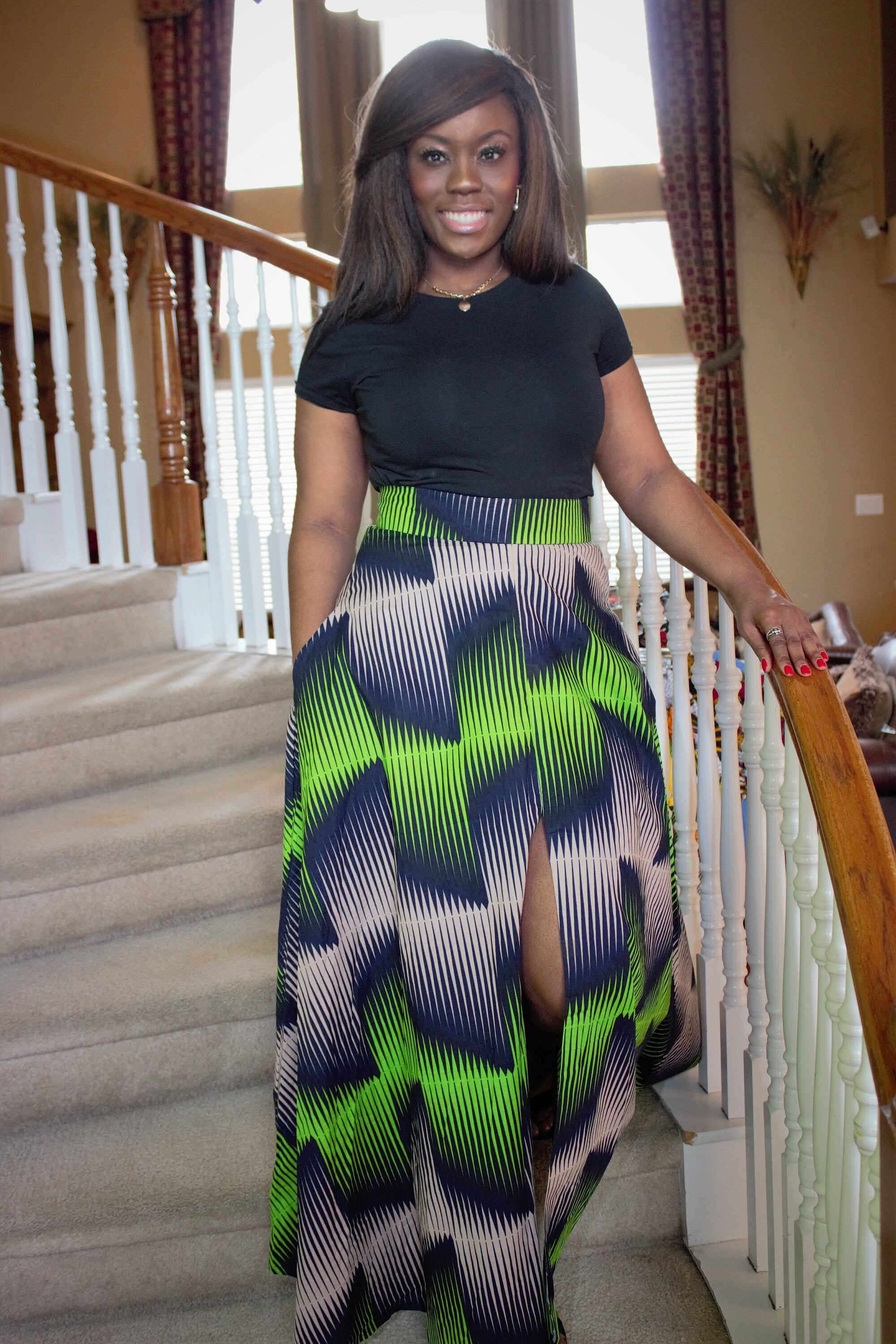 black dashiki skirt
