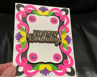 Unique Women’s Happy Birthday Card, Handmade