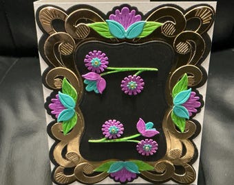 Elegant Women’s Birthday Card, Unique Handmade Birthday Card