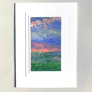 Carte d'art fluide peinte à la main, fabriquée individuellement (non imprimée), choisissez l'un des 2 modèles proposés - A6, SKU A6BLA1125
